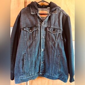 Levi’s black hybrid hoodie trucker jacket XL